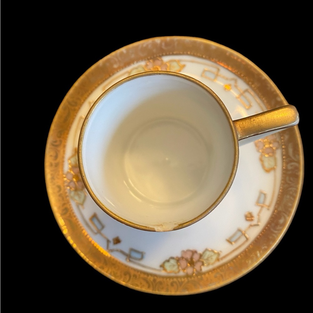 Antique Nippon demitasse cup & saucer hand painted gold guild Morimura Bros - Picture 4 of 7